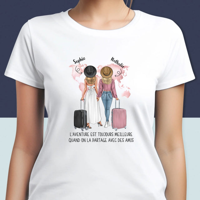 La Création Du Personnage: Amies Voyageuses - T-Shirt Pour Femmes