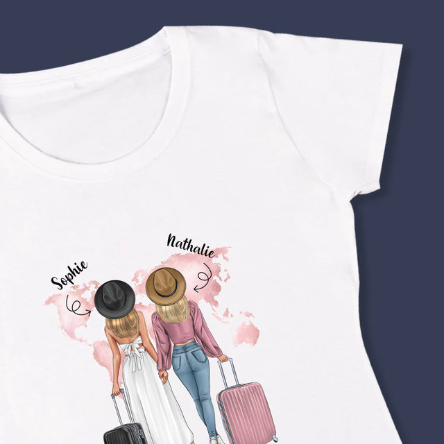 La Création Du Personnage: Amies Voyageuses - T-Shirt Pour Femmes