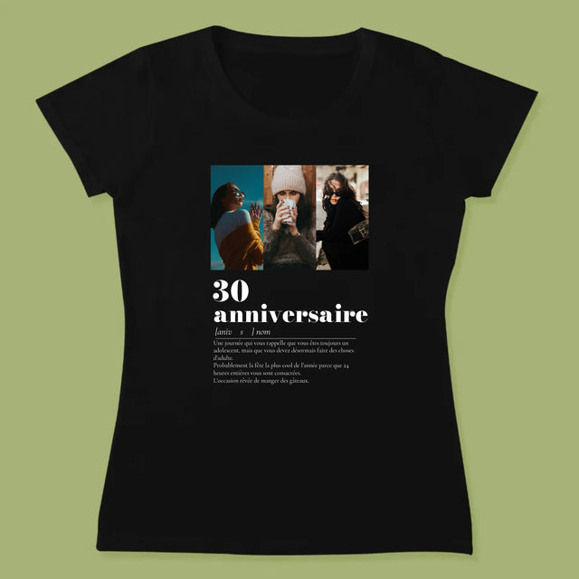 Le Collage Photo: 30E Anniversaire, Définition - T-Shirt Pour Femmes