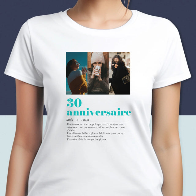 Le Collage Photo: 30E Anniversaire, Définition - T-Shirt Pour Femmes