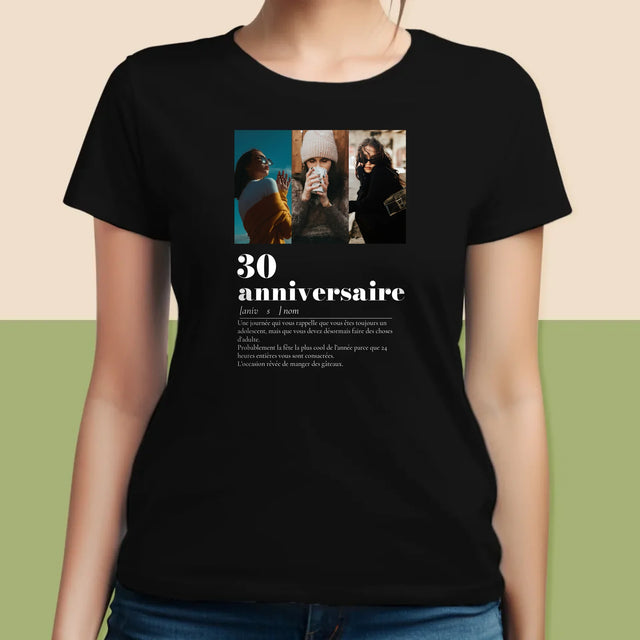Le Collage Photo: 30E Anniversaire, Définition - T-Shirt Pour Femmes