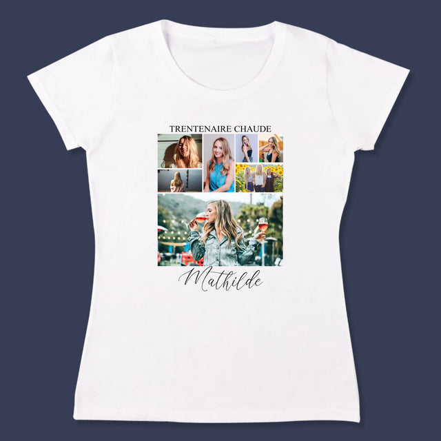 Le Collage Photo: Trentenaire Chaude - T-Shirt Pour Femmes