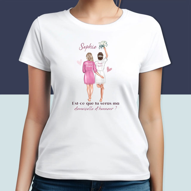 La Création Du Personnage: Est-Ce Que Tu Seras Ma Demoiselle D'Honneur - T-Shirt Pour Femmes