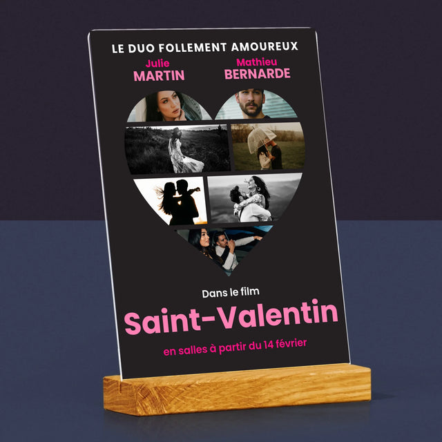 Le Collage Photo: Saint-Valentin Affiche Du Film - Impression Sur Verre Acrylique