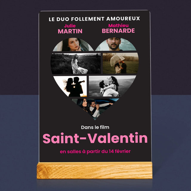 Le Collage Photo: Saint-Valentin Affiche Du Film - Impression Sur Verre Acrylique