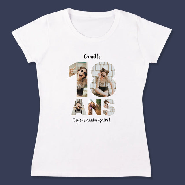 Collage Photo De Lettre: 18 Ans - T-Shirt Pour Femmes