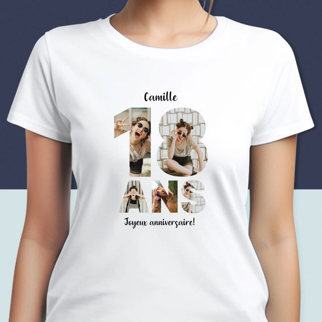 Collage Photo De Lettre: 18 Ans - T-Shirt Pour Femmes