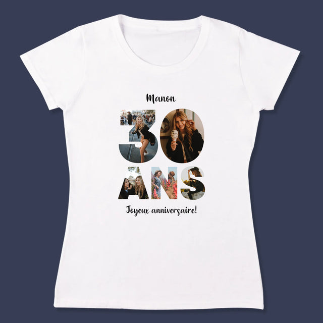 Collage Photo De Lettre: 30 Ans - T-Shirt Pour Femmes