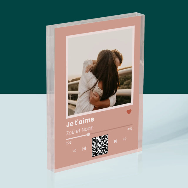 La Photo Et Un Texte: Votre Chanson Avec Un Code - Bloc Acrylique
