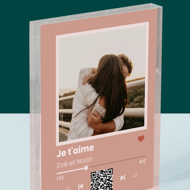 La Photo Et Un Texte: Votre Chanson Avec Un Code - Bloc Acrylique