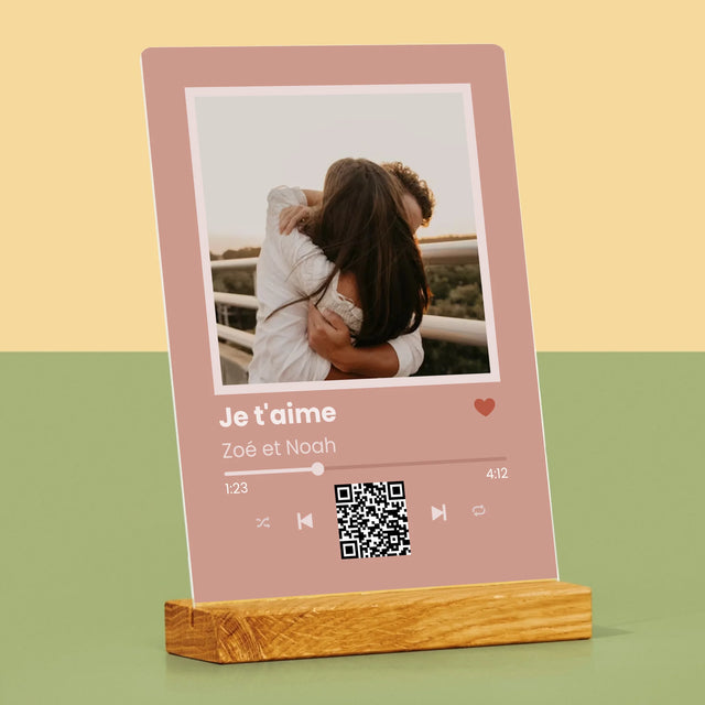 La Photo Et Un Texte: Votre Chanson Avec Un Code - Impression Sur Verre Acrylique