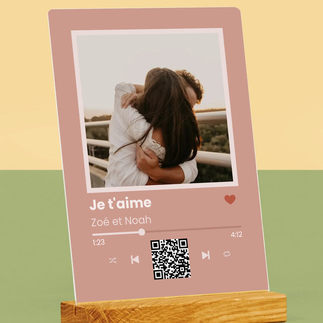 La Photo Et Un Texte: Votre Chanson Avec Un Code - Impression Sur Verre Acrylique