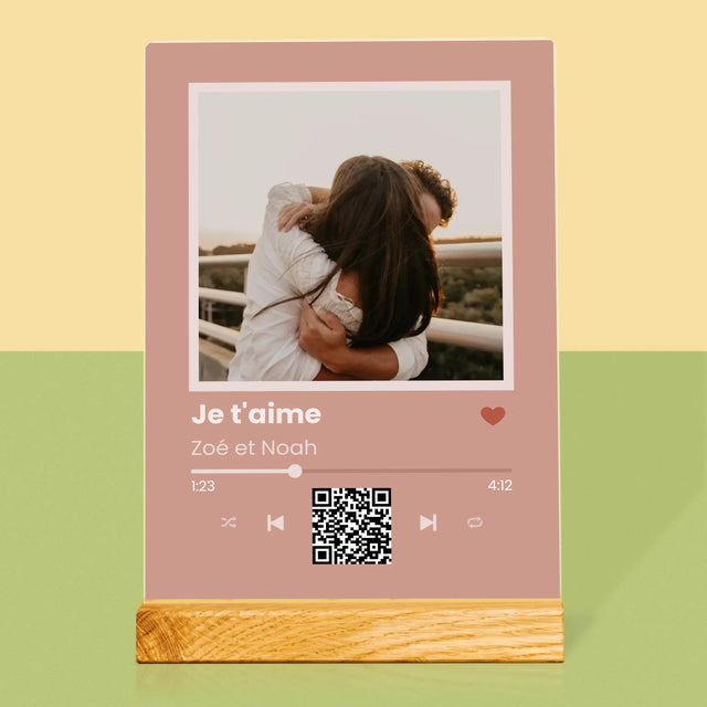 La Photo Et Un Texte: Votre Chanson Avec Un Code - Impression Sur Verre Acrylique