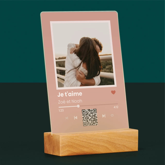La Photo Et Un Texte: Votre Chanson Avec Un Code - Impression Sur Verre Acrylique