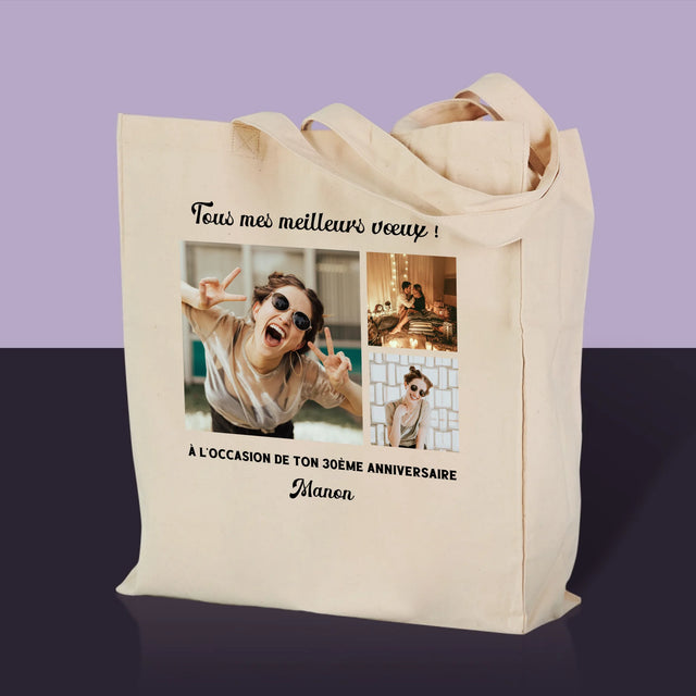 Le Collage Photo: Collage De Photos D'Anniversaire - Sac En Toile