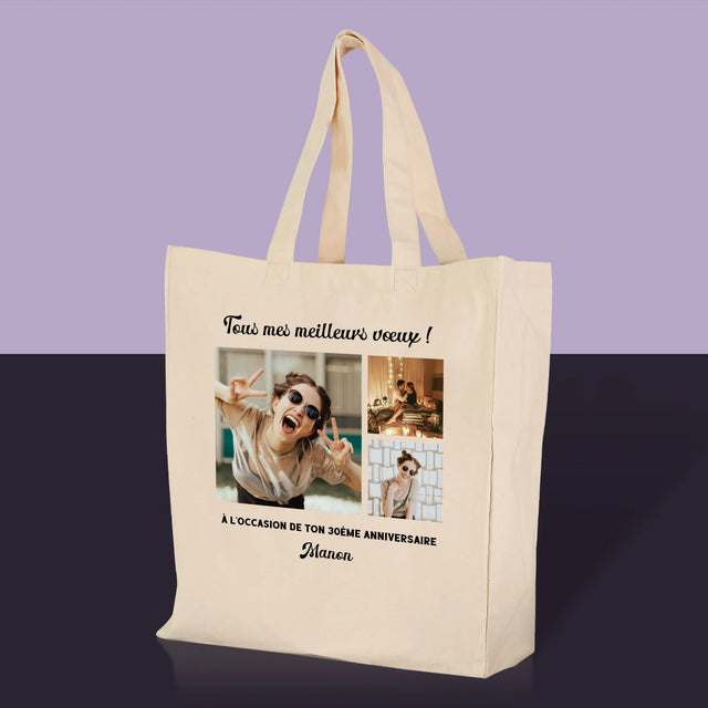Le Collage Photo: Collage De Photos D'Anniversaire - Sac En Toile