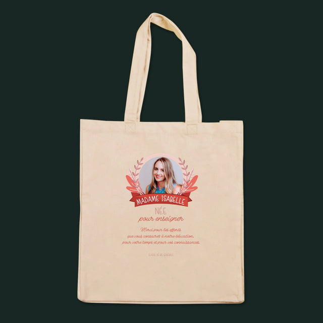 La Photo Et Un Texte: Née Pour Enseigner - Sac En Toile