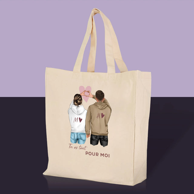 La Création Du Personnage: Couple Cœur - Sac En Toile