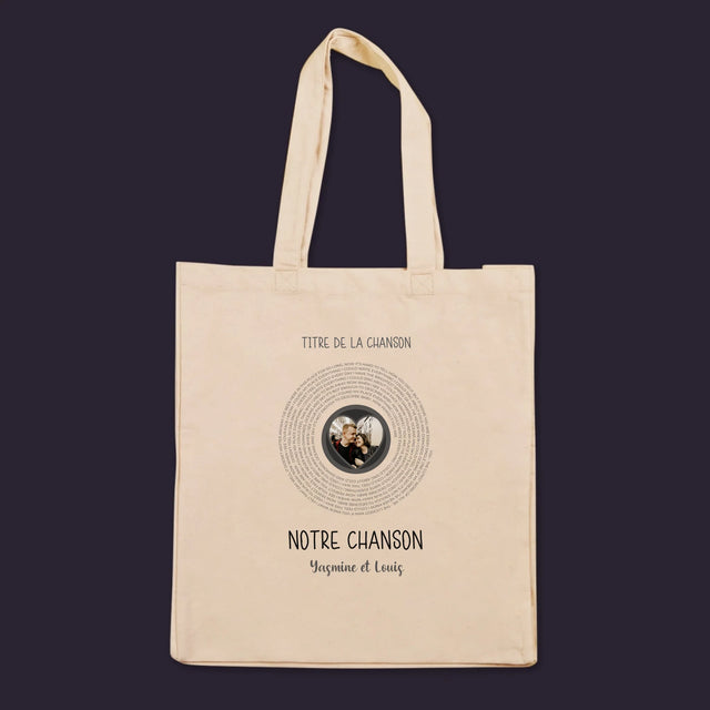 La Photo Et Un Texte: Notre Chanson Avec Les Paroles - Sac En Toile
