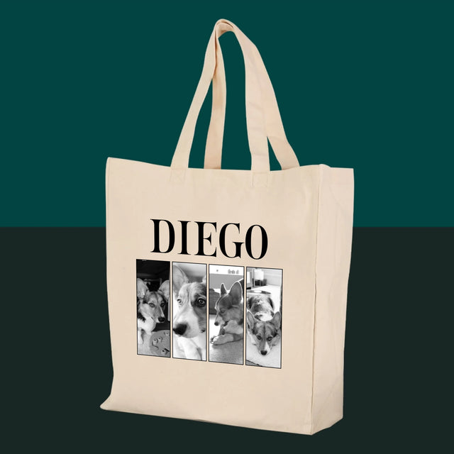 Le Collage Photo: Un Classique Bootleg Avec Un Animal - Sac En Toile