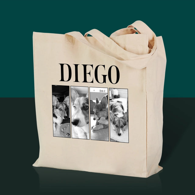 Le Collage Photo: Un Classique Bootleg Avec Un Animal - Sac En Toile