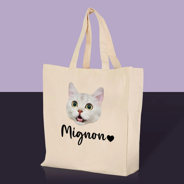 Ton Personnage: La Tête De Votre Chaton - Sac En Toile