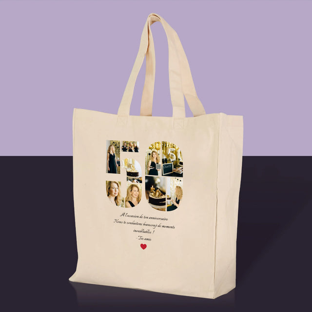Forme Des Photos: 50 Anniversaire Vœux - Sac En Toile