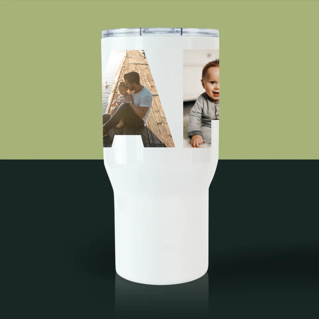 Collage Photo De Lettre: Papa Des Photos - Mug De Voyage 650 Ml