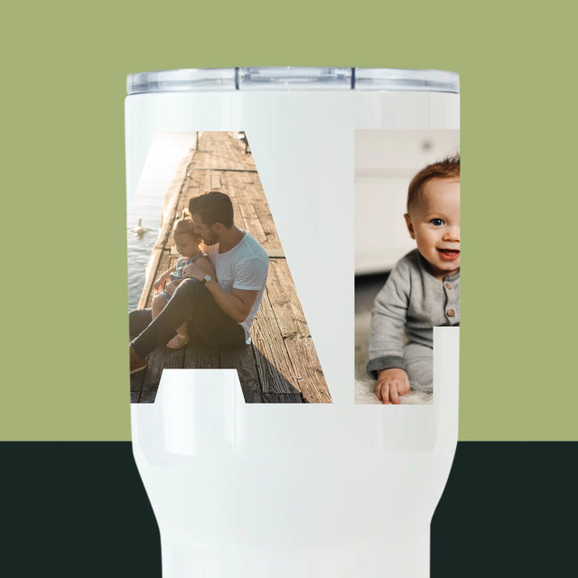 Collage Photo De Lettre: Papa Des Photos - Mug De Voyage 650 Ml