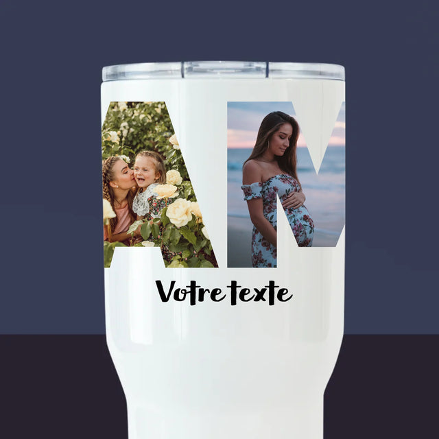 Collage Photo De Lettre: Mère Des Photos - Mug De Voyage 650 Ml