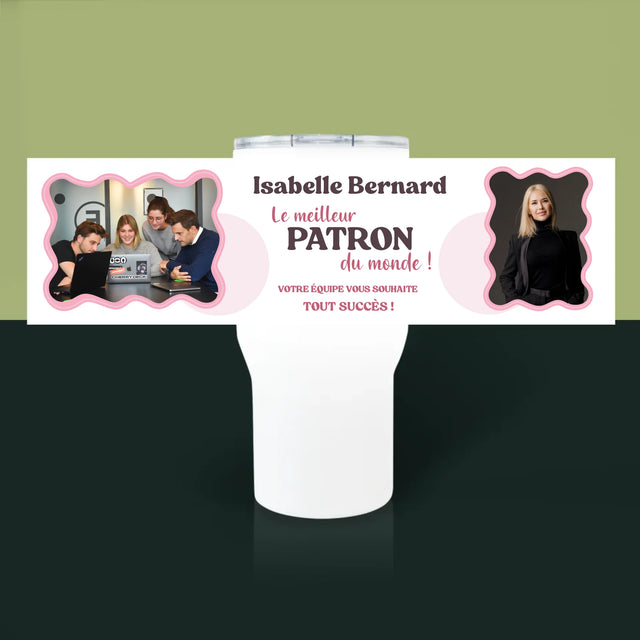 Le Collage Photo: Le Meilleur Patron - Mug De Voyage 650 Ml