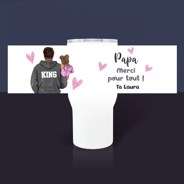 La Création Du Personnage: Papa Avec Enfant - Mug De Voyage 650 Ml