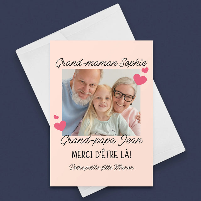 Photo Et Texte: Merci Aux Grands-Parents - Carte De Vœux