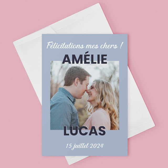 La Photo Et Un Texte: Félicitations De Mariage - Carte De Vœux