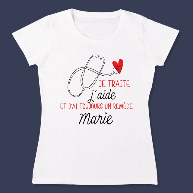 Le Prénom Et Un Texte: Je Traite, J'Aide - T-Shirt Pour Femmes