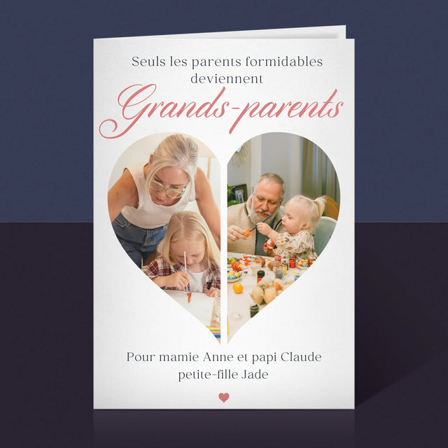 Le Collage Photo: Les Parents Formidables Deviennent Grands-Parents - Carte De Vœux