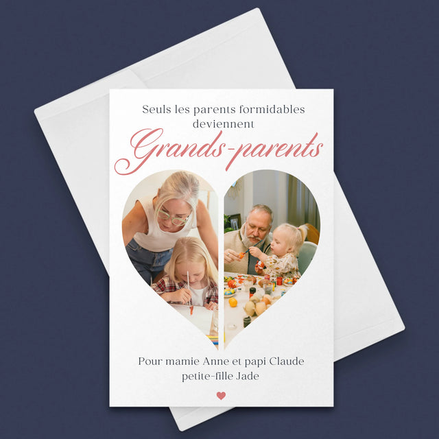 Le Collage Photo: Les Parents Formidables Deviennent Grands-Parents - Carte De Vœux