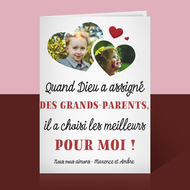 Le Collage Photo: Quand Dieu A Assigné Les Grands-Parents - Carte De Vœux