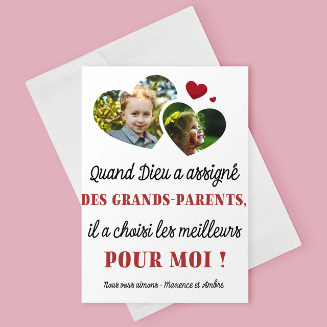 Le Collage Photo: Quand Dieu A Assigné Les Grands-Parents - Carte De Vœux