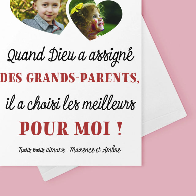 Le Collage Photo: Quand Dieu A Assigné Les Grands-Parents - Carte De Vœux