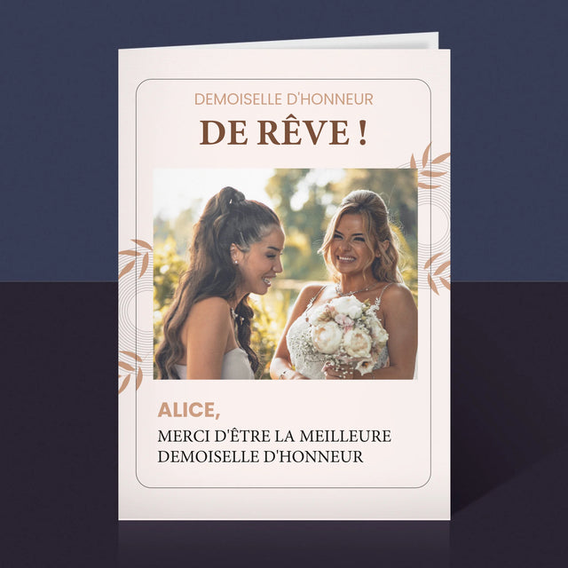 La Photo Et Un Texte: La Demoiselle D'Honneur De Rêve - Carte De Vœux