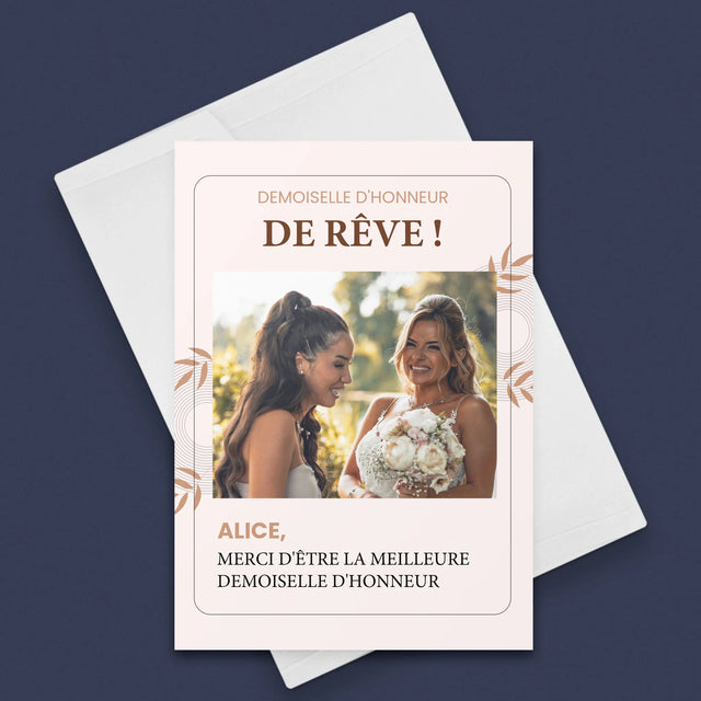 La Photo Et Un Texte: La Demoiselle D'Honneur De Rêve - Carte De Vœux
