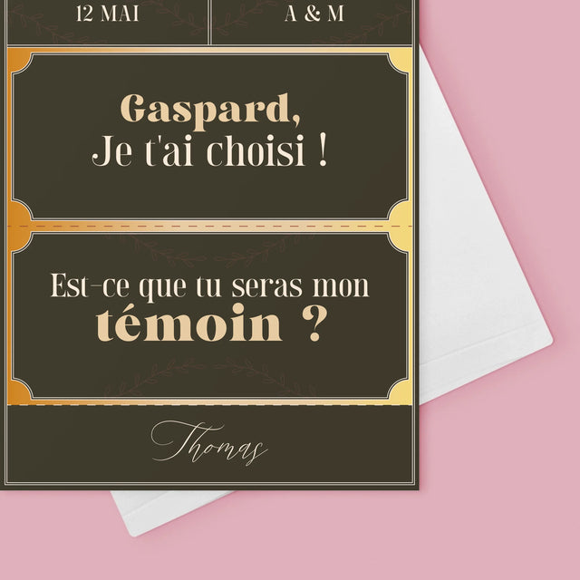 Le Prénom Et Un Texte: Billet Vip Témoin - Carte De Vœux