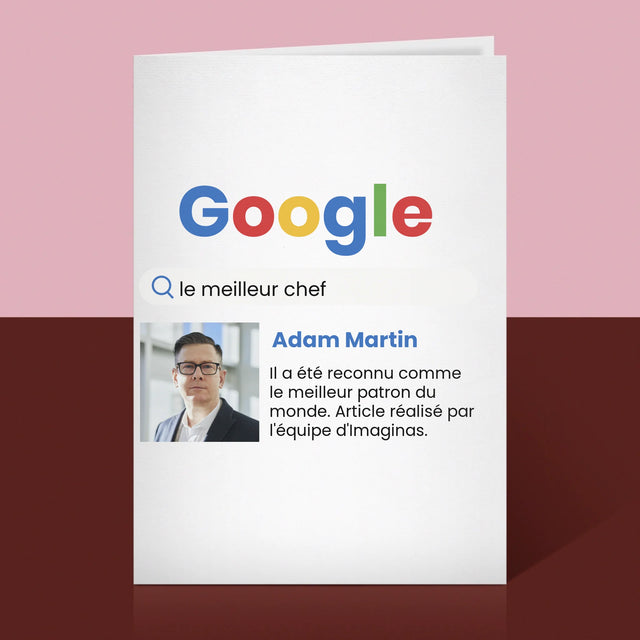La Photo Et Un Texte: Meilleur Patron Résultat Google - Carte De Vœux
