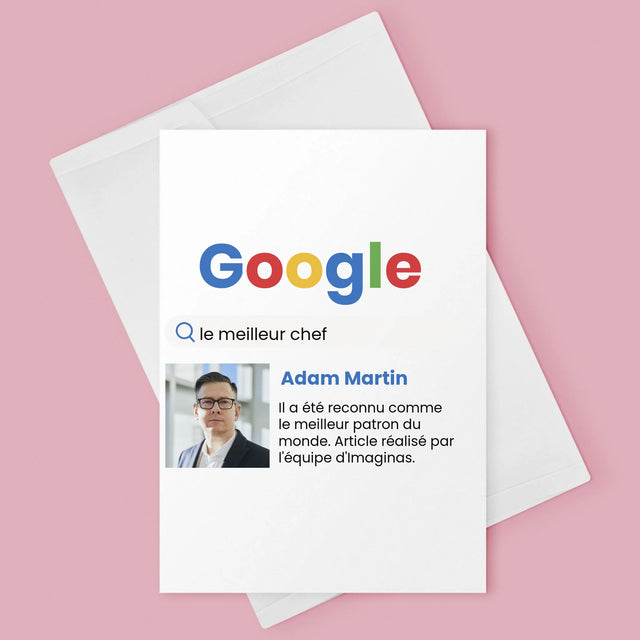 La Photo Et Un Texte: Meilleur Patron Résultat Google - Carte De Vœux