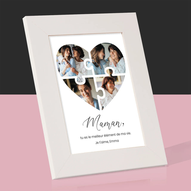 Collage Photo: Casse-Tête, Coeur, Pour Maman - Cadre Photo