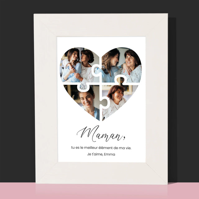 Collage Photo: Casse-Tête, Coeur, Pour Maman - Cadre Photo