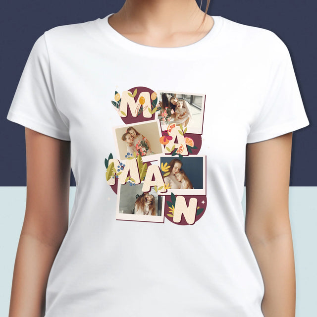 Collage Photo: Le Lettres Maman - T-Shirt Pour Femmes