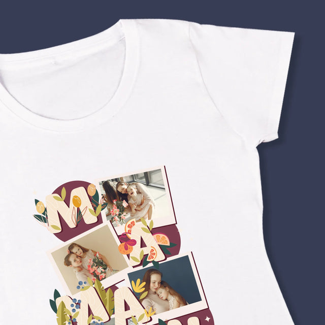 Collage Photo: Le Lettres Maman - T-Shirt Pour Femmes