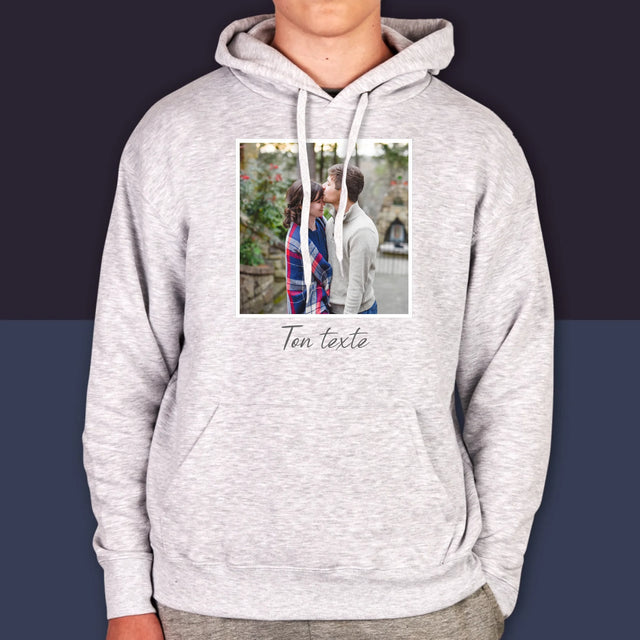 La Photo Et Un Texte: Ta Photo Et Un Texte - Sweat À Capuche Pour Hommes